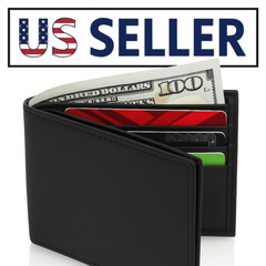 Genuine Leather Minimalist Bifold Wallets For Men RFID Blocking Slim Mens Wallet