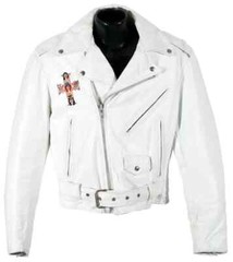 Guns N Roses AXL Rose Concert Hard Rock Biker White Real Leather Jacket For Men.