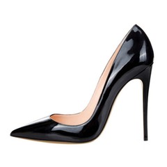Women 12cm High Heel Shiny Leather Shoes Slip on Fashion Evening Prom Shoes Size
