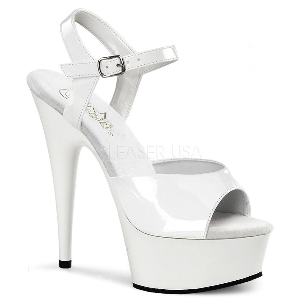 6&Prime; White Platform Stripper Heels Pleaser Basic Pole Fitness Class Shoes 7 8 9 10