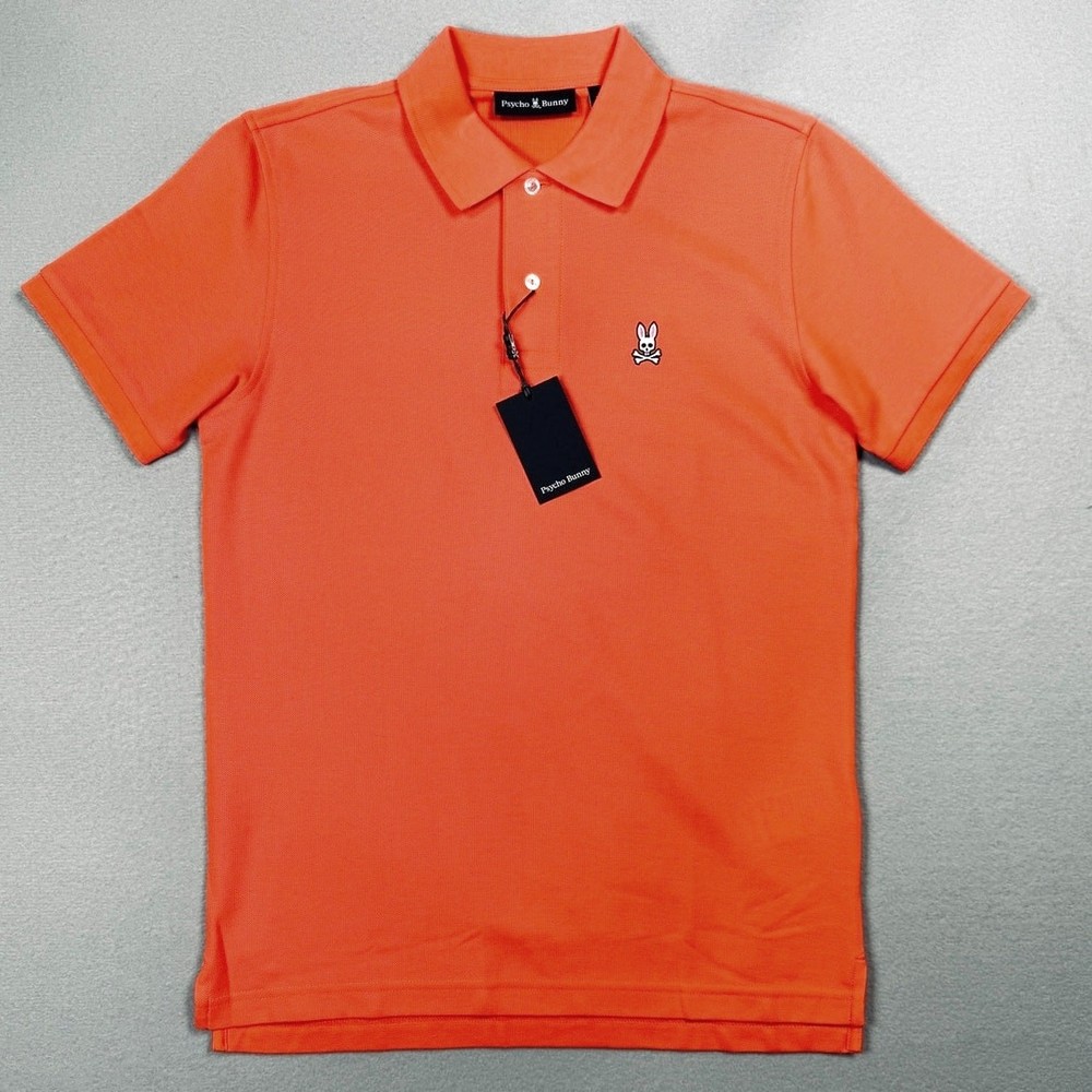 Psycho Bunny Classic Regular Fit Pique Polo, Hot Coral orange , 3/XS $98