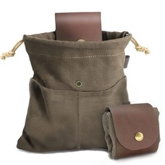 Foraging Pouch Leather Canvas Collapsible Bag Water Resistant Outdoor Camping…