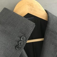 Men Boggi Milano Suit Grey Wool 36 / S / 44