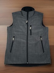 Roper Western Softshell Vest Men Medium Fleece Lined Gray Reflective Full Zip