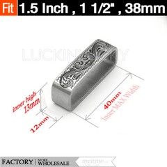 1 Pcs -Patterned loop Stainless Steel Belt Buckle – loop Belt Buckle Keeper 1.5