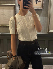 Women&rsquo;s Medium/Polo Ralph Lauren Cotton Cable Knit Cardigan White