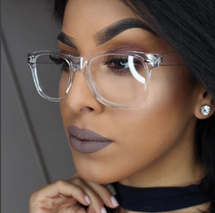 Square Frames « Kylie » Clear Blue Lenses Women Eyeglasses Black, Brown Clear