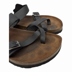 Mountain Sole Easy Slip-On Two Loop Design Leather Black Sandals Women’s Size 9