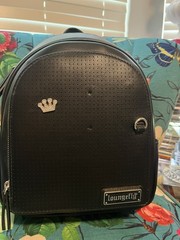Loungefly black Pin Trader Mini Backpack New with Imperfections