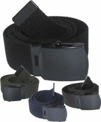 NEW ADJUSTABLE 56&Prime; INCH ASSORTED CANVAS MILITARY WEB BELT BLACK BUCKLE MEN WOMEN