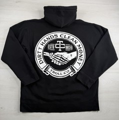 Troll Co Hoodie Black Dirty Hands Clean Money Pullover Retro Logo Mens M EUC