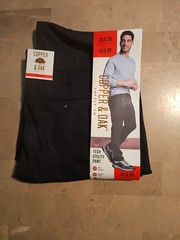 Copper & Oak NWT Men&rsquo;s 34×30 Tech Utility 5 Pocket Pants Rayon Black NWT