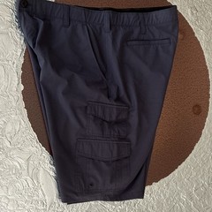 HURON Men&rsquo;s Blue Solid Cargo Shorts Flat Front Cargo Pockets Regular Size 40