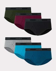 Hanes Men&rsquo;s 6-Pack Brief Underwear Mid Rise Tagless Wicking Comfort Flex Waist