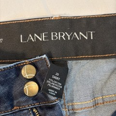 Lane Bryant Womens High-Rise Bootcut Denim Jeans Sz 20 Short Tighter Tummy Tech