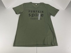 Pumpkin Spice Everything Medium Army Green T Shirt Short Sleeve Bella + Canvas