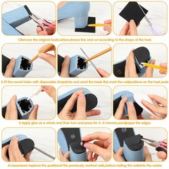 8 pcs High Heels Patch, Rubber Boot Heel Replacement Square Sole Repair Tips