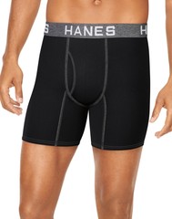 Hanes 4-Pack Boxer Briefs Ultimate Men&rsquo;s Comfort Flex Fit Ultra Soft Black/Grey