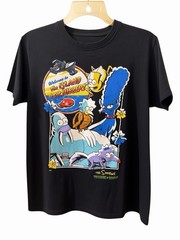 THE SIMPSONS TREEHOUSE OF HORROR GRAPHIC T-SHIRT BLACK RETRO HALLOWEEN Medium