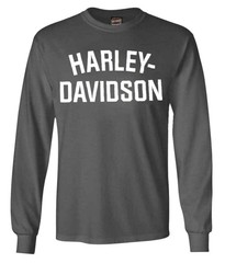 Harley-Davidson Men&rsquo;s T-Shirt Heritage H-D Long Sleeve Charcoal Tee 30296639