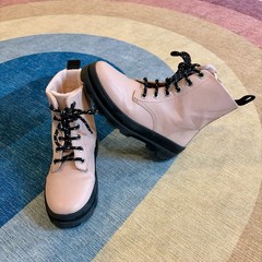 H&M light pink vegan leather lace-up combat boots Size youth / big kids 1 EUR 32