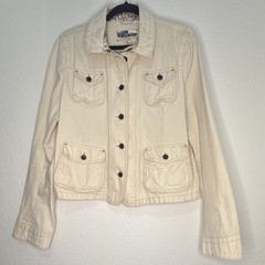 Ralph Lauren Polo Jean Co Women’s XL Cotton Denim Ivory Jacket fits like a Lrg