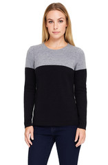 Morgan Taylor Size XL 100% Cashmere Pullover Sweater Crew Neck Black Gray