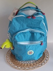 NWT Kipling Seoul Extra Large 17&Prime; Backpack, Fresh Aqua Turquoise