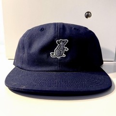 DURKL Navy Solid Baseball Cap Adjustable Strapback Rat Logo One Size