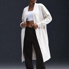 Nike Long Cardigan Size Small Womens Orewood Ivory Phoenix Fleece Oversized