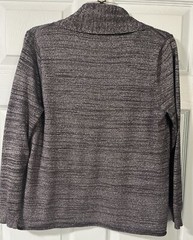 Nue Options Women’s Open Front Sweater Career Dressy Petite Black Silver