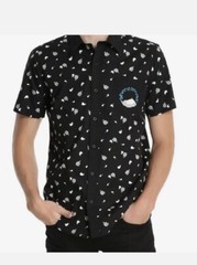 My Neighbor Totoro Woven Button-Up Short Mens Medium Black Studio Ghibli