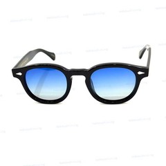 MOSCOT LEMTOSH Glossy Black Frame Blue Lenses SUN Sunglasses 46mm