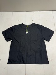 Natural Uniforms Solid Black Short Sleeve Scrub Top Womens Size 3X NEW