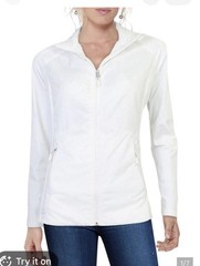 32 Degrees Cool Women’s Full Zip Softshell Jacket White Size S Long Sleeve