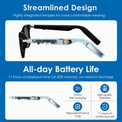 Smart Glasses Wireless Bluetooth 5.4 Polarized Sunglasses Music Stereo Headphone