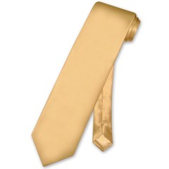 Biagio 100% SILK NeckTie EXTRA LONG Solid GOLD Color Mens XL Neck Tie