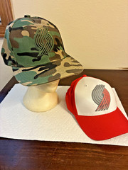 Lot of 2 Trail Blazer Basketball Ball Trucker Hats or Cap, Excellent