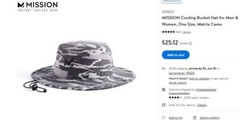 MISSION COOLING BUCKET HAT Men & Women 1 Size Fits Most Matrix Camo NEW WITH TAG