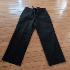 NWT! Talbots Black Wide-Leg Stretch Cotton Nylon Spandex Dress Pants Button 2