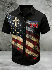 250th Anniversary Independent Day American Flag USA Freedom Chest Pocket Patriot