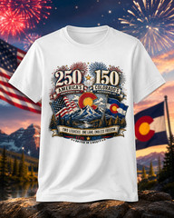 America 250 – Colorado 150 Commission Shirt 4th of July 1776 1876 USA Tee