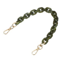 15&Prime; Acrylic Chain Purse Strap Replacement Luxury Handbag Strap Dark Green/White