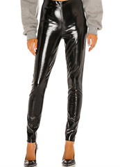 NWT $325 Rag & Bone Nina Vinyl Skinny Pull-On Pant in Black sz XS