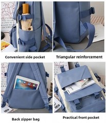 4Pcs Set Multifunction 4-in-1 Backpack Large Capacity Breathable School Rucksack