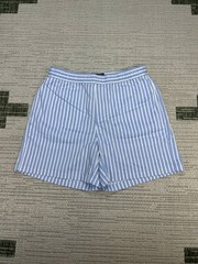 Todd Snyder 5 Inseam Striped Poplin Shorts Mens Small Blue Cotton Stretch New