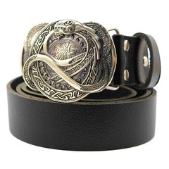 German silver belt buckle Jormungandr, World Serpent buckle, Dragon buckle