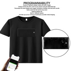LED T Shirt Bluetooth Programmable Support Multi Language Multi Modes Lette NRMS