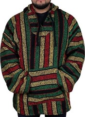 Mexican Poncho Baja Hoodie-Surfer DrugRug Jacket Unisex sz: M, L, XL, 2XL, 3XL