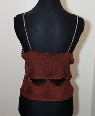 Forever 21 Chain Strap Crop Medium Rust Tank Top Cut Out Festival Rave Club NWOT